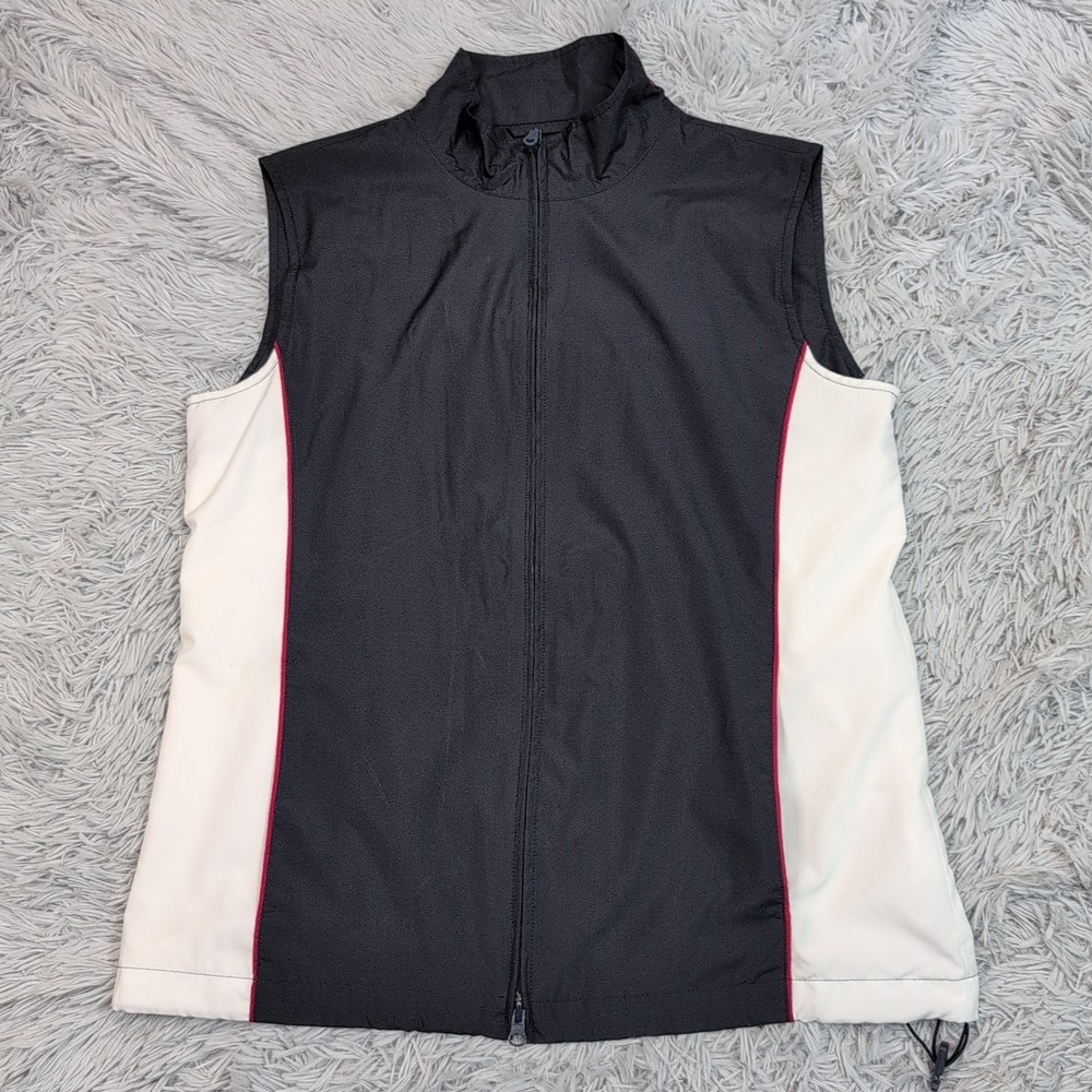 Cutter & Buck Vest Womens‎ M Blue Golf Gorpcore Zip Up Athletic Active Pockets